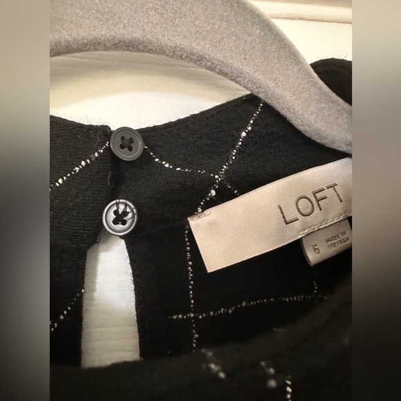 Loft black and white window pane dress. Size 6 - Picture 3 of 4